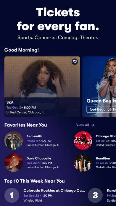 Vivid Seats official app preview